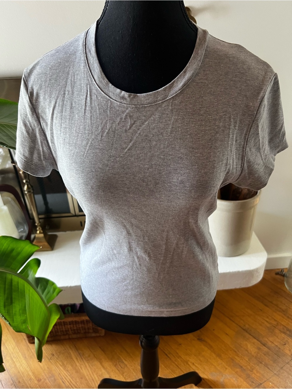 Uniqlo Women's Short Sleeve Crewneck Tee - Light Heather Gray